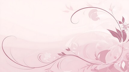Delicate Pink Floral Swirls Design Background