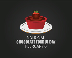 vector graphic of chocolate fondue day good for national chocolate fondue day celebration. flat design. flyer design. flat illustration.