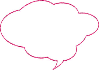The speech bubble is pink.