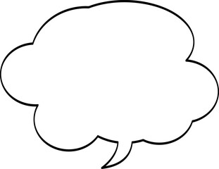 Speech bubble, round and simple.