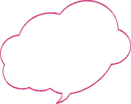 The speech bubble is pink.