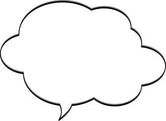Speech bubble, round and simple.