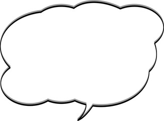 Speech bubble, round and simple.