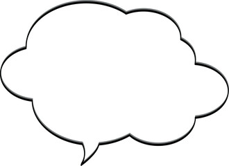Speech bubble, round and simple.