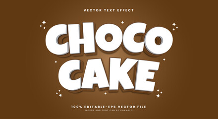 Choco Cake 3D Cartoon style editable text effect Template