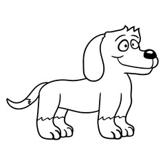 Dog Standing Cute Little Happy Puppy Pet Cartoon Design Lover Art Vector Illustration Card T-Shirt Poster Sticker Graphic Print Decorative Drawing Isolated Logo Decoration Symbol Creative Cool Style
