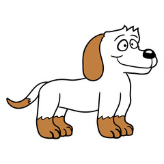 Dog Standing Cute Little Happy Puppy Pet Cartoon Design Lover Art Vector Illustration Card T-Shirt Poster Sticker Graphic Print Decorative Drawing Isolated Logo Decoration Symbol Creative Cool Style
