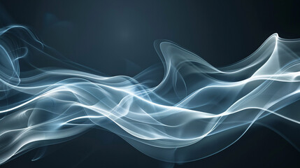 A smoky abstract pattern in monochrome, with swirling waves and wisps creating a mysterious, ethereal atmosphere