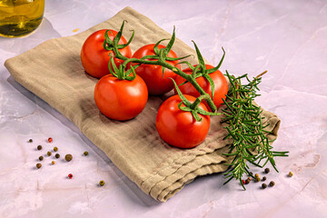 Fresh Tomatoes and Rosemary on Linen