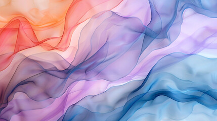 Fototapeta premium An abstract watercolor background with soft, flowing gradients of pastel hues, blending seamlessly to evoke a tranquil and soothing mood