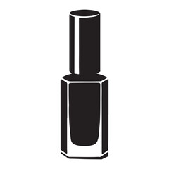 Nail Polish Bottle Silhouette Vector Illustration Design