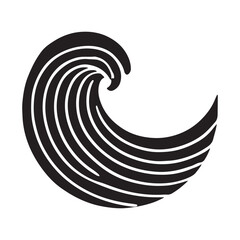 Ocean Wave Silhouette Illustration for Marine Designs