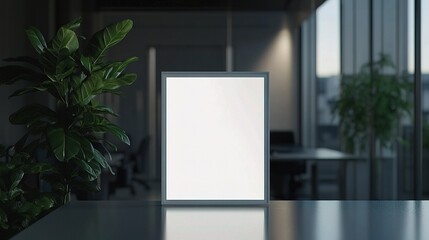 Modern Corporate Mockup with Blank Frame in Professional Setting
