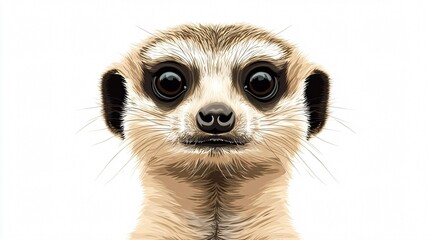 Detailed Meerkat Head in Wide Angle View for Wildlife Enthusiasts