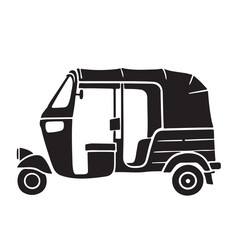 Auto Rickshaw Side View Silhouette Vector Illustration for Travel Graphics