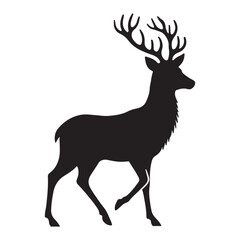 Majestic Deer Silhouette Walking Illustration for Nature Designs