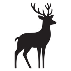 Majestic Deer Silhouette Illustration Wildlife and Nature Design