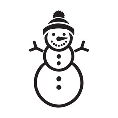 Adorable Snowman Silhouette Illustration Winter Holiday Design