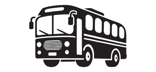 Single Decker Bus Silhouette Vector Graphic