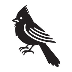Silhouette illustration of a cardinal bird