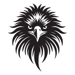 Powerful Eagle Head Silhouette Illustration Bird of Prey Design