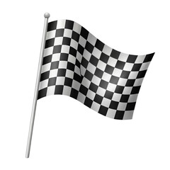 Checkered flag illustration isolated on transparent background  

