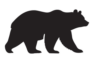 Silhouette illustration of a walking bear