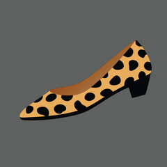  leopard print ballet flat woman's shoes vector art
