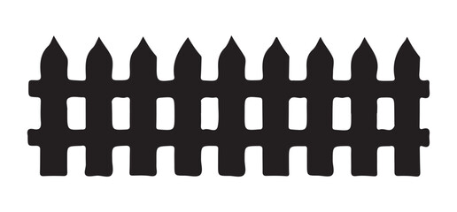Classic Picket Fence Silhouette Illustration for Garden Designs