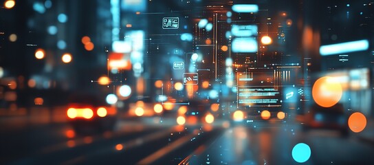 Digital Technology Background with Computer Icon Surrounded

