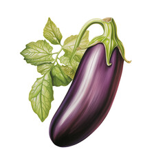 Eggplant Colored Pencil Illustration