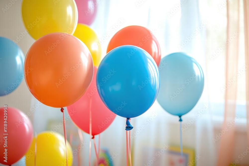 Leinwandbilder bright and colorful toys with balloons create a joyful atmosphere in a cheerful child playroom fille