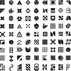Geometrical black logos collection. Abstract logos. Modern. Icon design