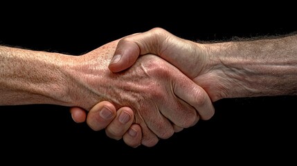 Two people shaking hands in a professional setting