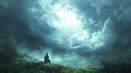 Fototapeta premium The moment of silence after a powerful storm, filled with gratitude, awe, and the promise of renewal.