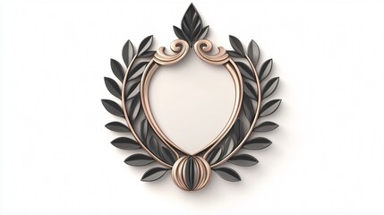 Obraz premium Wide Angle Metal Emblem Blank Element Design for Creative Projects