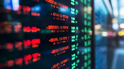 Fototapeta premium stocks and funds, Price display, stock exchange board, charts, money flow index, 16:9
