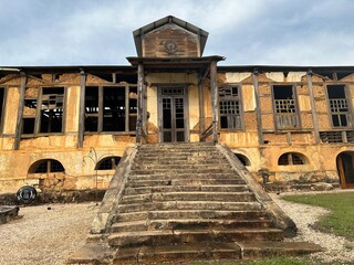 old house in the old town of island country