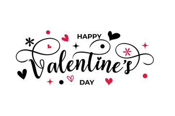 Valentines day typography lettering isolated background.