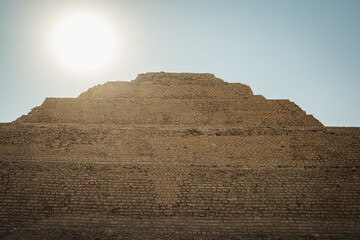 The pyramid of Djoser.  Step Pyramid of Djoser and The pyramid complex of Userkaf in the Sahara...