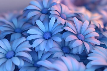 Obraz premium A close-up view of a bunch of blue flowers
