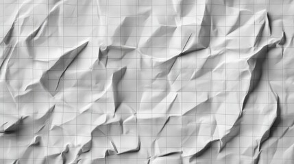 Obraz premium close up of crumpled grid paper texture