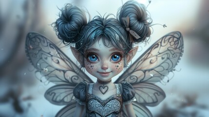 Fototapeta premium Enchanting Fairy with Magical Wings - Digital Art Illustration