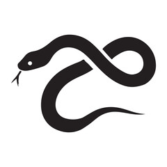 Silhouette Illustration of a Snake