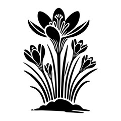 Simple Vector Icon of a Teutoburg Sand Crocus – Logo Design Illustration