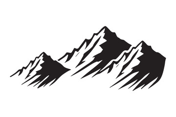 Majestic Mountain Range Silhouette Landscape Illustration