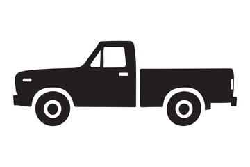 Silhouette Illustration of a Pickup Truck