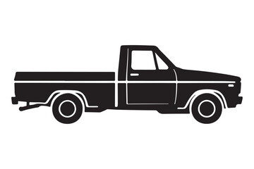 Pickup Truck Silhouette Vector Illustration