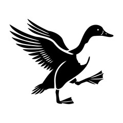 Obraz premium Simple Vector Icon of a Waterfowl – Logo Design Illustration