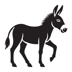 Silhouette Illustration of a Donkey Standing